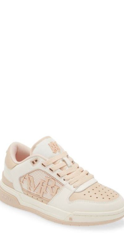 AMIRI AMIRI Classic Logo Low Top Sneaker in White Pink at Nordstrom, Size 5Us