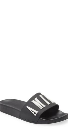 AMIRI AMIRI Logo Pool Slide Sandal in Black/White at Nordstrom