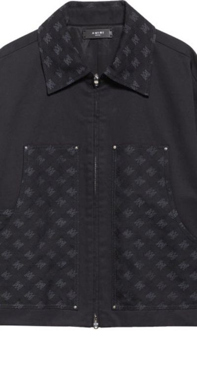 AMIRI AMIRI MA Quad Jacquard Cotton & Wool Work Jacket in Black at Nordstrom, Size Small
