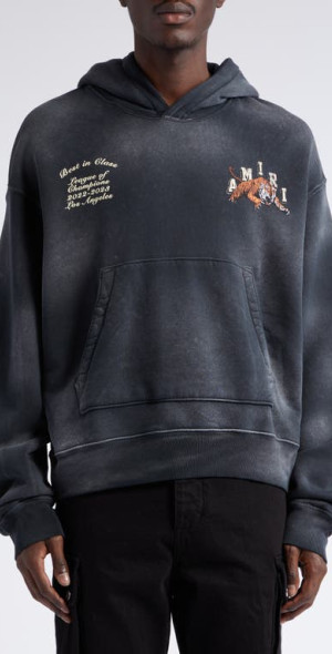 AMIRI - Tiger Varsity Graphic Hoodie in Black at Nordstrom