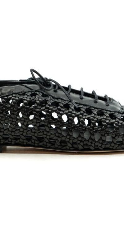 Andrea Gomez Andrea Gomez Antonia Woven Leather Flat in Black at Nordstrom, Size 35