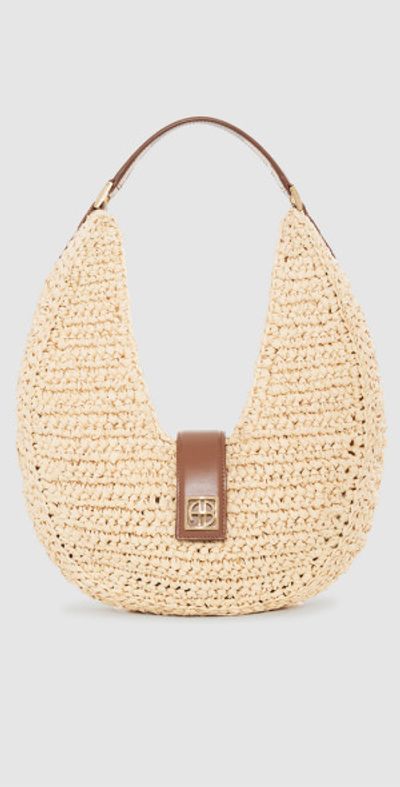 ANINE BING ANINE BING Lou Monogram Bag in Natural /Cognac at Nordstrom