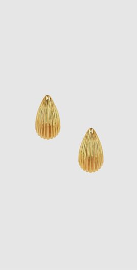 ANINE BING ANINE BING Ribbed Drop Earrings in Gold at Nordstrom