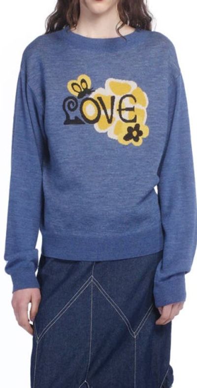 Anna Sui Anna Sui Love Knitwear Sweater in Cornflower Multi at Nordstrom, Size X-Small