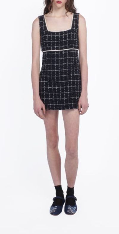 Anna Sui Anna Sui Windowpane Tweed Mini Dress in Denim Multi at Nordstrom, Size 0
