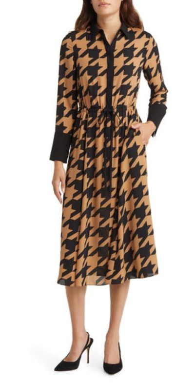 anne klein shirt dress Tiered Collared Shirt Dress