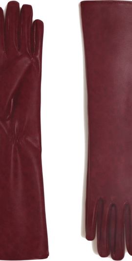 Apparis Apparis Gwen Faux Leather Gloves in Crimson at Nordstrom, Size Small