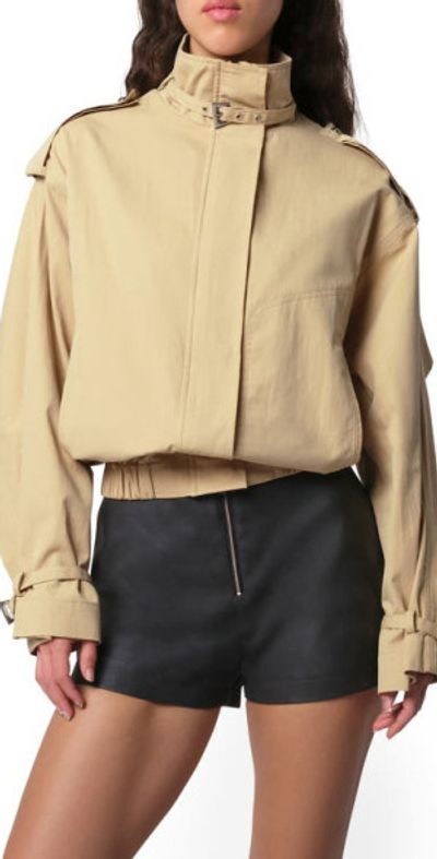 Apparis Apparis Thea Balloon Sleeve Rain Jacket in Sandstone at Nordstrom, Size X-Small