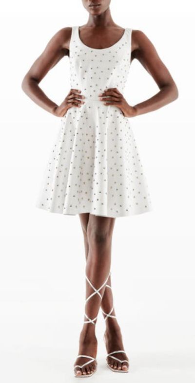 AS by DF AS by DF Margot Upcycled Leather Dress in White at Nordstrom, Size Small