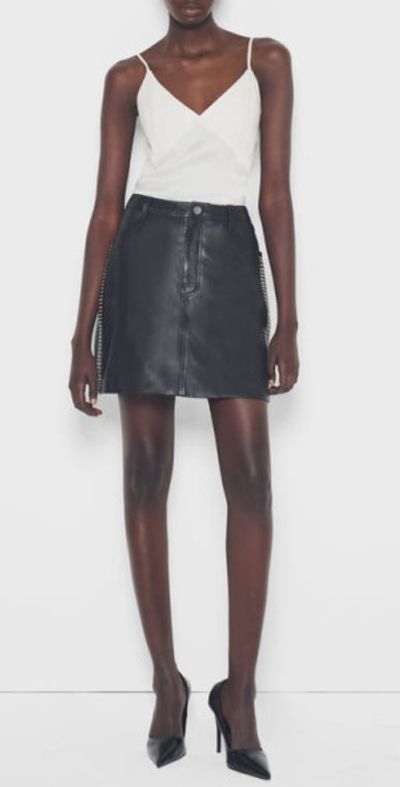 AS by DF AS by DF Ryder Upcycled Leather Skirt in Black at Nordstrom, Size Large