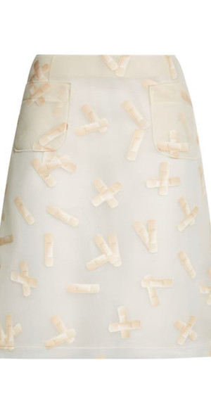 Ashley Williams - Adhesive Bandage Sheer A-Line Skirt in Ecru at