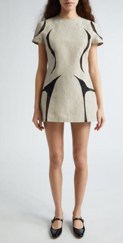 beige feather dress Paradise Ostrich Feather Mini Dress in Beige