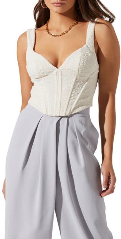 ASTR the Label Corset Crop Tank Top in Cream at Nordstrom