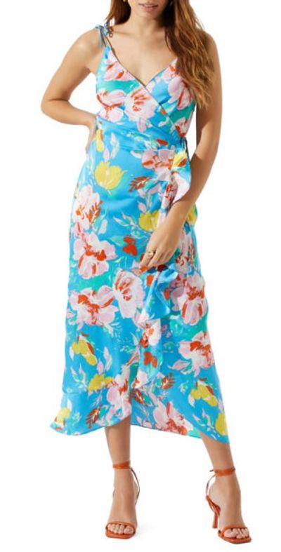 astr the label satin wrap dress ASTR Scarves