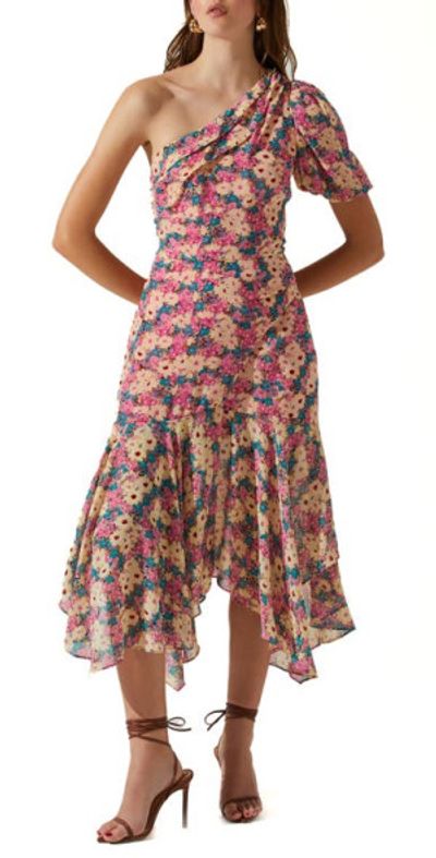 ASTR the Label Santorini One-Shoulder Asymmetrical Midi Dress in