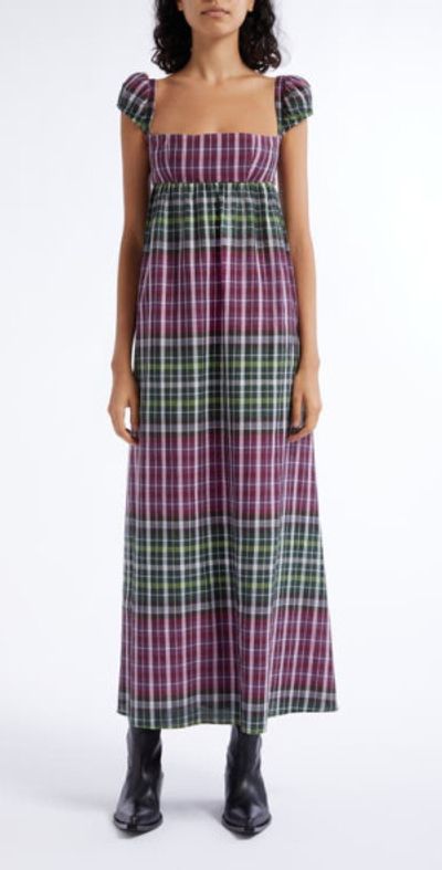 Autumn Adeigbo - Verona Plaid Maxi Dress in Purple Multi at Nordstrom