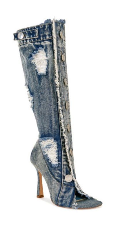 AZALEA WANG AZALEA WANG Kazuki Knee High Boot in Denim at Nordstrom, Size 10