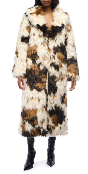 AZALEA WANG - Penelope Faux Fur Coat in Multi Brown at Nordstrom