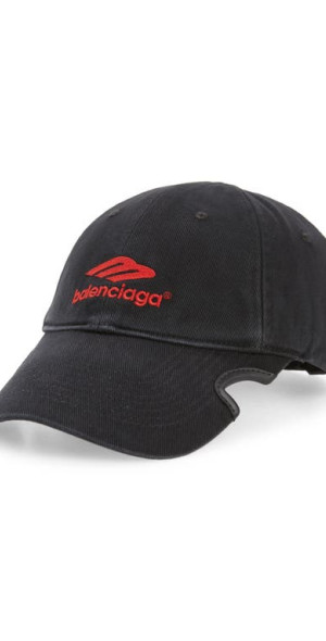 Balenciaga - 3B Sports Icon Baseball Hat in Black/Red at Nordstrom