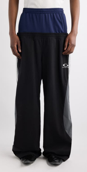 balenciaga ブラック ストライプ ジャージ Balenciaga - Layered Side Stripe Track Pants in 1000 Black