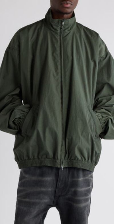 Balenciaga Balenciaga Tape Logo Oversize Tracksuit Jacket in Khaki at Nordstrom, Size Small