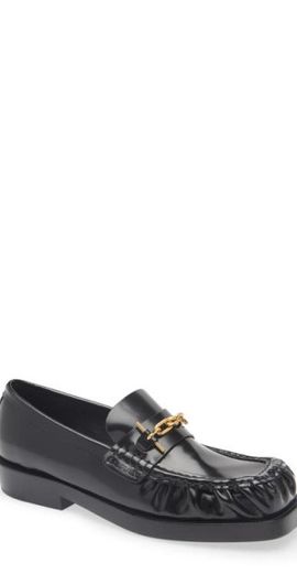 Balmain Balmain Sync Glazed Leather Loafer in 0Pa Black at Nordstrom, Size 7Us