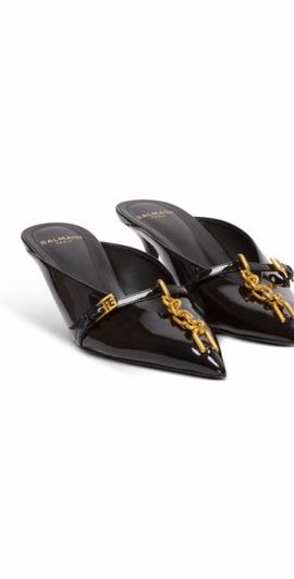 Balmain Balmain Sync patent leather mules with pointed toe in Black at Nordstrom, Size 35