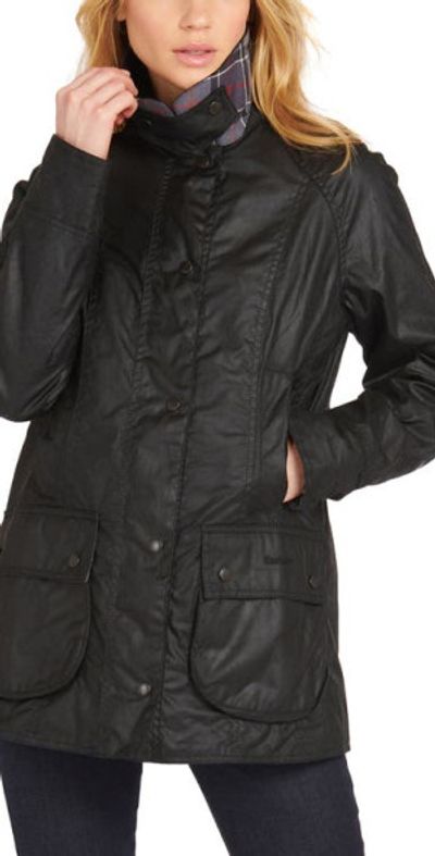 Barbour Barbour Beadnell Waxed Cotton Jacket in Black at Nordstrom