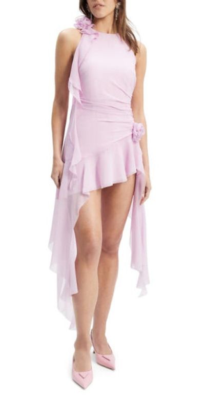 open lace back dress The Ivana Hot Pink Sequin Embellished Gown 4