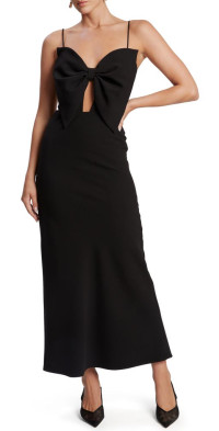 special occasion dresses midi Semi-Formal Midi Party Dress with Short Sleeves Black / 12