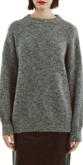 Bardot Bardot Taytum Crewneck Sweater in Grey Marle at Nordstrom, Size Small