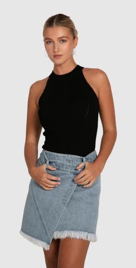 Belle & Bloom Belle & Bloom Dance With Me Denim Mini Skirt in Stonewash at Nordstrom, Size X-Small Au