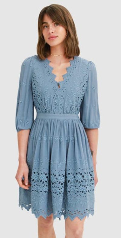 dusty blue short dress Light Blue Short Homecoming Dress with Beads Dusty Blue / 2 main image 0