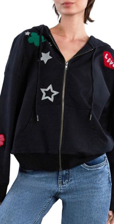 Billy T Billy T Birds of a Feather Embroidered Zip-Up Graphic Hoodie in Ink at Nordstrom, Size X-Small