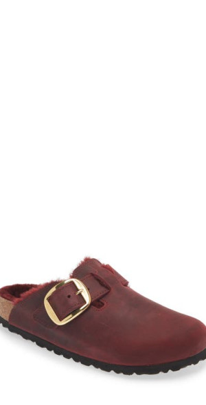 Birkenstock - Boston Big Buckle Genuine Shearling Lined Clog in