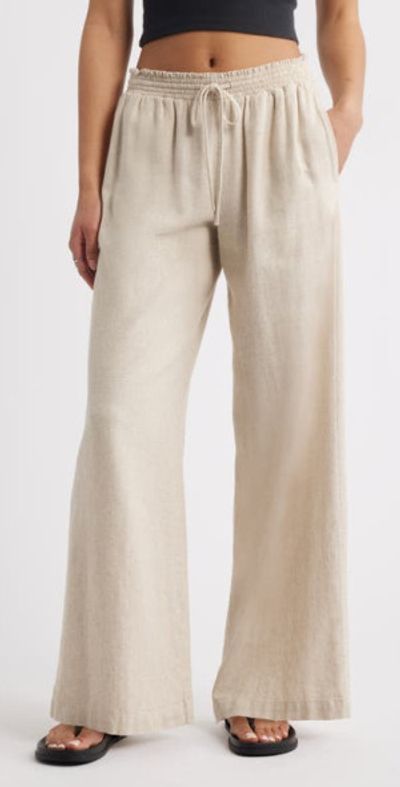 BP. BP. Linen Blend Beach Pants in Natural at Nordstrom, Size X-Small