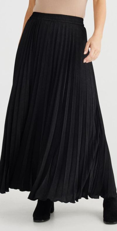 Brave+True Brave+True Alias Pleated Maxi Skirt in Black at Nordstrom, Size X-Small