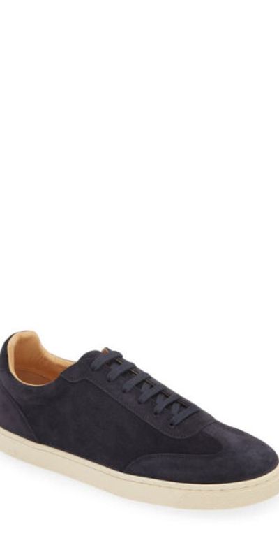 Brunello Cucinelli Brunello Cucinelli Suede Low Top Sneaker in Navy at Nordstrom, Size 8Us