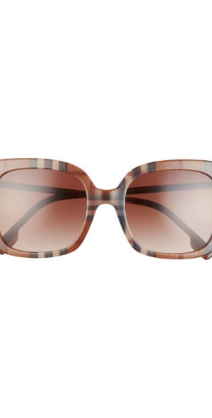 burberry - 54mm Gradient Square Sunglasses in Check Brown/Gradient