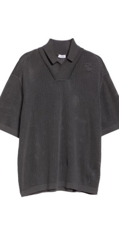 burberry Embroidered Equestrian Knight Design Silk Cotton Mesh