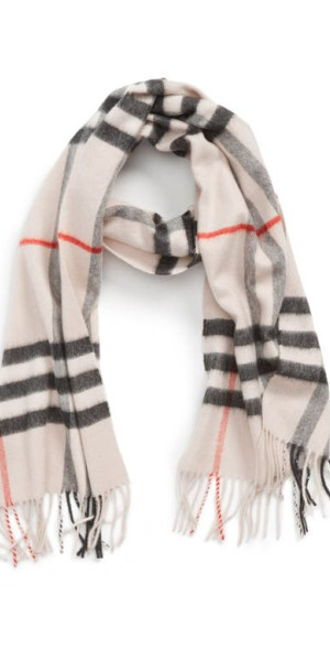 burberry Giant Icon Check Cashmere Scarf in Stone Check at Nordstrom