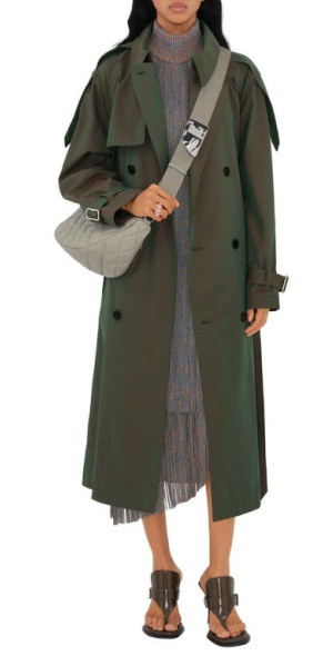 ジャケット・アウター Burberry Prorsum Iridescent Trench burberry - Iridescent Oversize Cotton Trench Coat in Antique Green