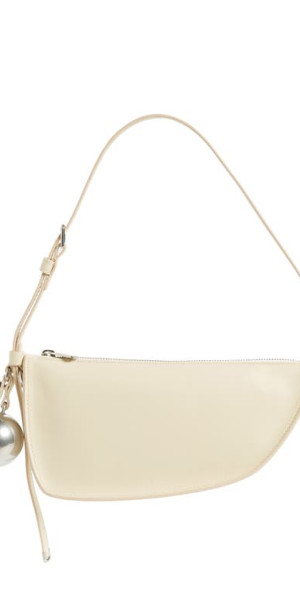 burberry - Mini Shield Leather Shoulder Bag in Pearl