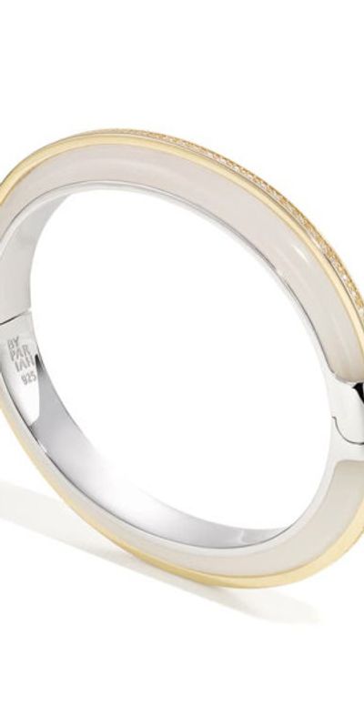 BY PARIAH BY PARIAH Essential Diamond Stacking Cuff Bracelet in White Jasper at Nordstrom, Size Small