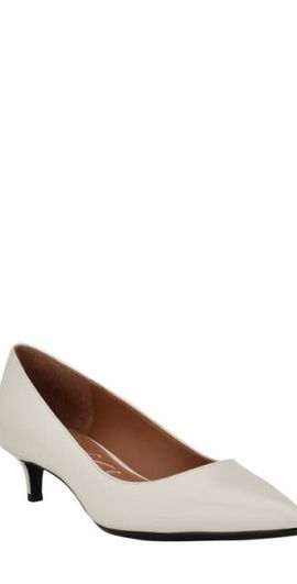 Calvin Klein Calvin Klein Gabrianna Kitten Heel Pump in Ivory Leather at Nordstrom, Size 5
