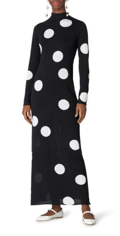nordstrom black and white dress English Factory Polka Dot Midi White/Black at Nordstrom, 22 Approx Length S/M 144 cm Women's White Maxi Dresses |