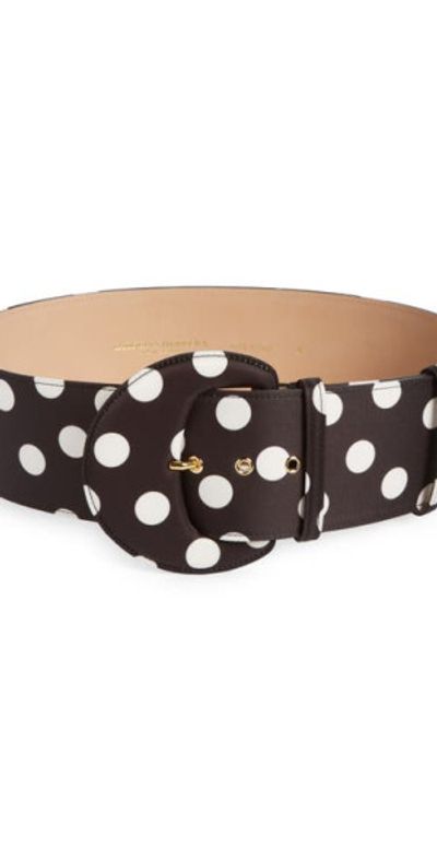 Carolina Herrera - Polka Dot Demi Lune Buckle Belt in Black  display picture 3