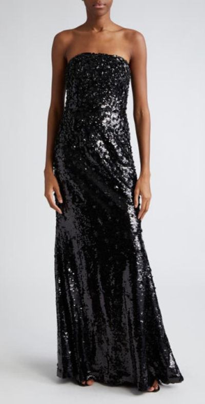 slim fit dress slacks Strapless Short Black Homecoming Dress with Sequins Black / 4 main image 1