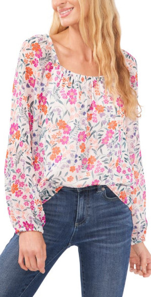 cece square neck blouse