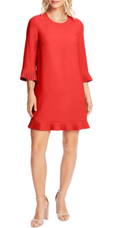 open lace back dress CeCe Red Layered Ruffle Sleeve Dress- Size S  The Saved Collection